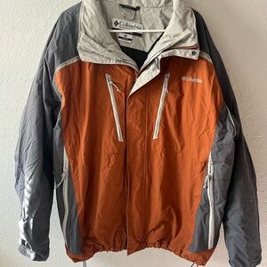 Columbia Performance Jacket Orange and Gray Water-Resistant
